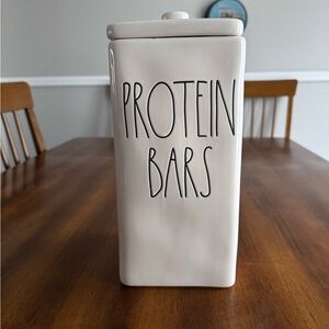 Rae Dunn “protein bars” canister. Ceramic